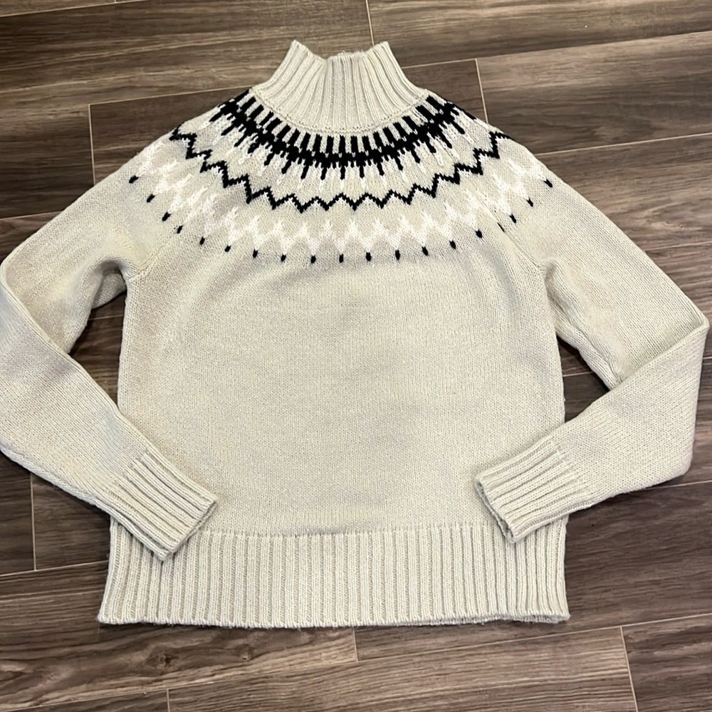 Greylin Fair isle Light Green Turtleneck Sweater size S